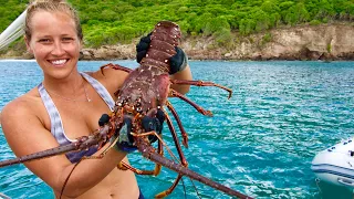 Living on a Sailboat in the Caribbean living off the Land and Sea (lobster and coconut pie)