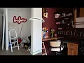 30 Sq Ft Closet Turned Home Office and Art Studio DIY pegboard