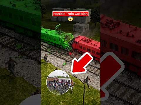 😨DANGEROUS! Head-On Train Collision (3D) Animation #ad