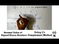 Decimal Value Of Signed Binary Numbers Represented in 2 s Complement System
