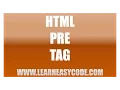 HTML Pre Tag - Learn HTML