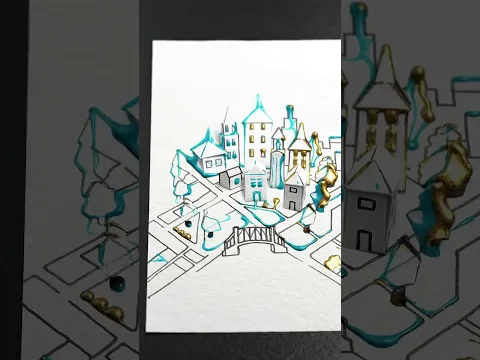 Inkborn origami city