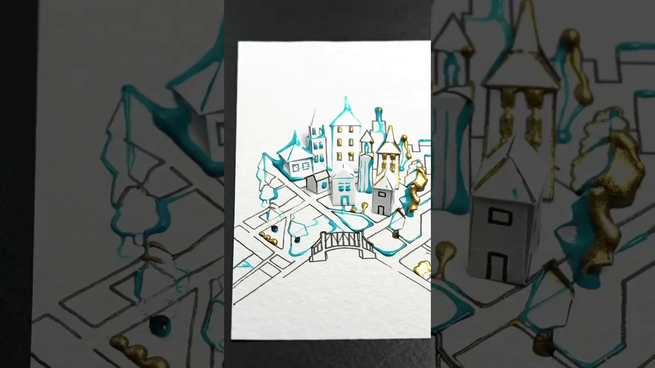 Inkborn origami city
