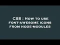 CSS How to use font-awesome icons from node-modules