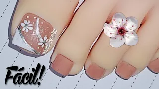 UÑAS DE LOS PIES DECORADAS / DISEÑO DE UÑAS PIE FÁCIL Y ELEGANTES / DECORACIÓN DE UÑAS SENCILLAS