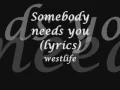 Westlife Somebody needs you Lyrics