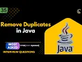 Remove Duplicates in Array in Java Unique Elements DSA Problem Coding Interview Question