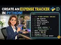 Make your Own EXPENSE TRACKER Mini Project Python Full course for Beginners