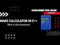 simple calculator in c using if else