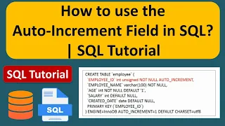 How to use the Auto-Increment Field in SQL SQL Tutorial For Beginners Learn SQL