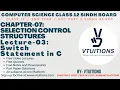 Switch Statement in C Chapter-07 Selection Control Structures Computer Science XII Sindh Board