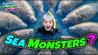 1000 GIANT SEA MONSTERS?! Kids swim with Manatees