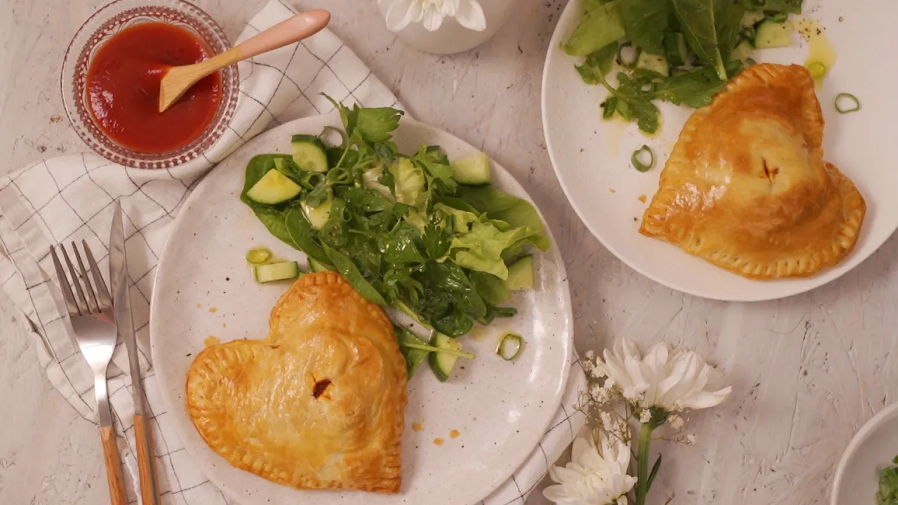 Single-Serve Cheeseburger Heart Pies