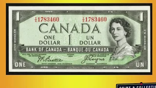 CHECK YOUR OLD 1954 CANADIAN BILLS FOR THE DEVIL FACE - CANADIAN BILLS WORTH MONEY