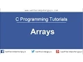 C Programming Language Tutorial - Lect 18 Arrays