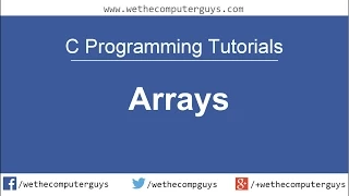 C Programming Language Tutorial - Lect 18 Arrays