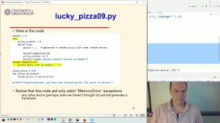 OO Python 07-4 Exceptions - Memory errors
