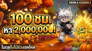 จะรอดหรือจะร่วง!! 100ชั่วโมงหาเงิน 2,000,000 AFKหาเงินได้ไหม| grow a garden 2