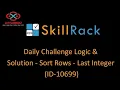 skillrack daily challenge logic and solution - sort rows