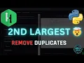 Remove Duplicates Find 2nd Largest in Python HackerRank Solution Explained