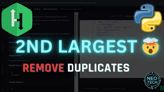 Remove Duplicates Find 2nd Largest in Python HackerRank Solution Explained
