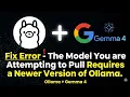 Fix Gemma 4 Ollama Error The Model You are Attempting to Pull Requires a Newer Version of Ollama