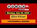 Powerball Winning Numbers For Monday July 20 2026 544 Million Results