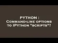 PYTHON Command-line options to IPython scripts
