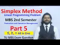 Simplex Method Part 5 Linear Programming Problem MBS 2nd Sem Production and Operation Management
