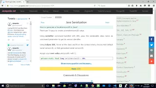 How to generate a SerialVersionUID in Java javapedia net
