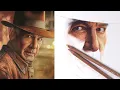 Real Time Drawing Indiana Jones Harrison Ford Eyes and Nose
