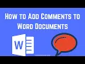 How to Add Comments to Word Documents