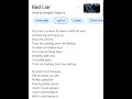 Lagu Bad Liar Lyrics Imagine Dragon Belajar Bahasa Inggris#liriklagubadliar