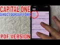 Capital One Bank Direct Deposit Form
