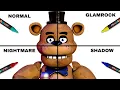 Drawing Freddy Fazbear But In 4 Different Styles With Posca Markers