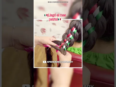 Peinado para celebrar las Fiestas Patrias 😍 #peinadosrapidos #fiestaspatrias #trenzas