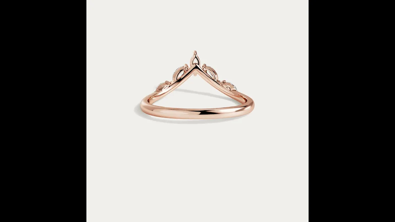 Marquise V-Contour Five-Stone Lab-Grown Diamond Wedding Band