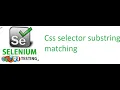 Selenium Class 27 Write CSS selector using substring matching