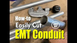How to easily cut EMT Electrical Conduit from Home Depot or Lowes