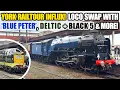 Lagu Loco swap with D9000 ‘ROYAL SCOTS GREY' \u0026 60532 'BLUE PETER' + LMS Black 5 44871 and more at York!