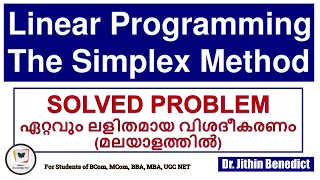 LPP LPP Simplex Method I I Solved Problem I Dr Jithin Benedict