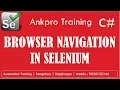 Selenium with C 6 - Browser navigation in selenium Browser go to url back forward and refresh