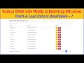 Node js CRUD with MySQL Bootstrap Offcanvas - Fetch Load Data in DataTables