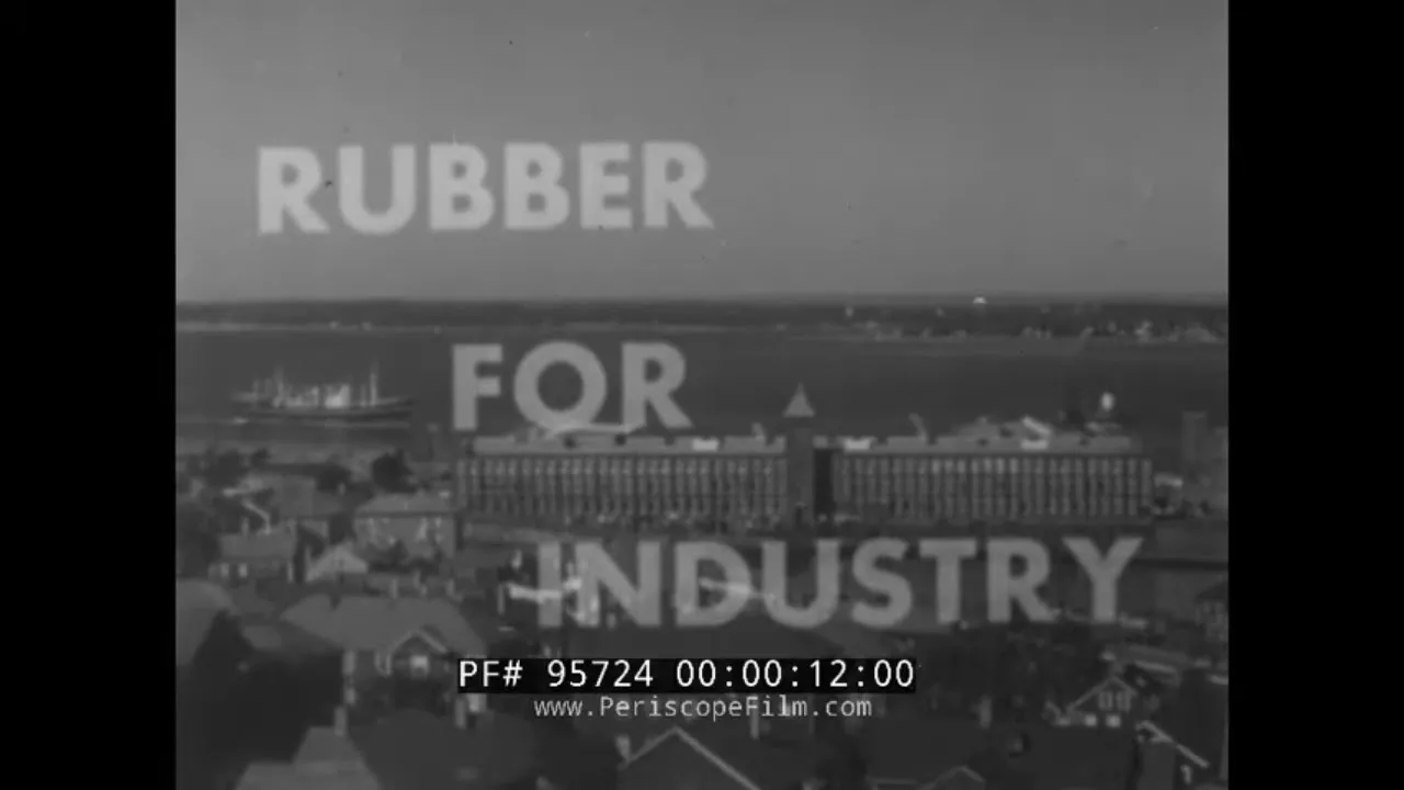 FIRESTONE RUBBER CO. "RUBBER FOR INDUSTRY" 1940s FALL RIVER, MASSACHUSETTS INDUSTRIAL FILM 95724