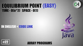 Equilibrium point in an array Equilibrium point in an array in java Equilibrium point