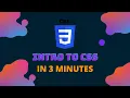 Intro to WebDev Part 3 - CSS in 3 minutes