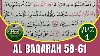 tadarus alquran merdu belajar membaca al quran surat al baqarah ayat 58 61 metode ummi juz 1