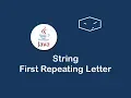 string first repeating letter in java