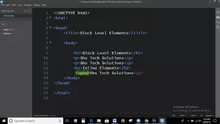 Differences between Block level elements and Inline Elements Block and Inline Elements
