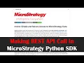 Making REST API call in MicroStrategy Python SDK mstrio-py MicroStrategy Python Tutorial